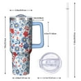 thumbnail image 2 of OBREWU Pioneer Flower Tumbler with Handle and Lid,Pioneer Flower 40oz Double Wall Vacuum Insulated Tumbler,Cups Gift for Women and Men, 2 of 7