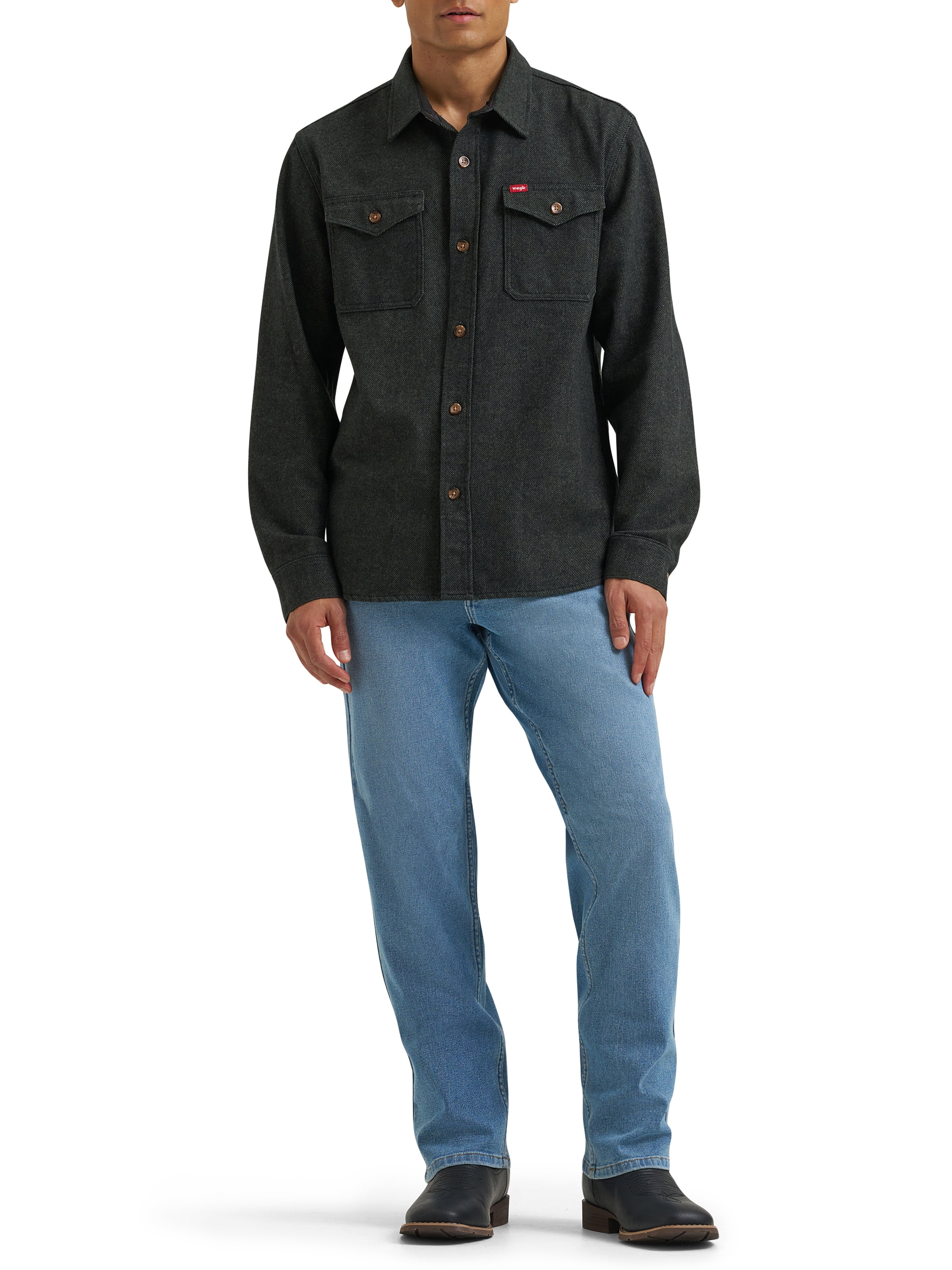 Wrangler® Men's Brushed Fleece Flannel Shirt Jacket, S-3XL