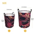 thumbnail image 3 of Fuzoiu Romantic Heart Guitar Print Circular Hamper,Laundry Basket with Handle,Collapsible Laundry,Dirty Clothes Storage Basket,for Bedroom Bathroom Dorm Living Room-, 3 of 6