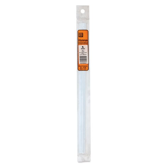 Plastruct Plastic Quarter-Round Rod - Pkg of 10, 0.06" H × 0.06" W × 10" L