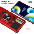 thumbnail image 2 of For Wiko Voix Dropproof Shockproof Kickstand Ring Stand Phone Case Cover With Tempered Glass Screen Protector - Red, 2 of 5