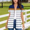 thumbnail image 2 of UVEASISHA Women's Color Block Striped Cardigans Open Front Short Sleeve V Neck Sweaters Lightweight ComfyTops with Pockets White S, 2 of 5