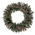 thumbnail image 1 of Vickerman B166331LED Pointe de Neige & Amp; Couronne de Baies avec des Lumières LED Blanc Chaud&44; 30 Po., 1 of 2