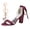 Burgundy, variant on Heel Sandals for Women Bridal Wedding Shoes Bow Pearl Ankle strap 8.5CM Party Dress Pumps