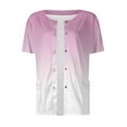 thumbnail image 3 of Qwertyu Scrub Jackets for Women Short Sleeve Snap Front Graphic Crew Neck Jacket Tops with Two Pockets Pink XL, 3 of 4