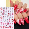 thumbnail image 4 of Pegatinas para uñas NZRAESTRS, 6 hojas, arte de corazones para San Valentín, 4 of 7