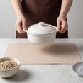 thumbnail image 4 of Set of 6 Leather Placemats for Kitchen Dining Table Decor, Washable, Heat-Resistant Table Mats Beige 16.9x11.8inch, 4 of 6