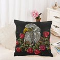 thumbnail image 3 of MKHERT White Eagle and Roses Throw Pillowcase Pillow Cover Cushion Couver 18x18 inch, 3 of 3