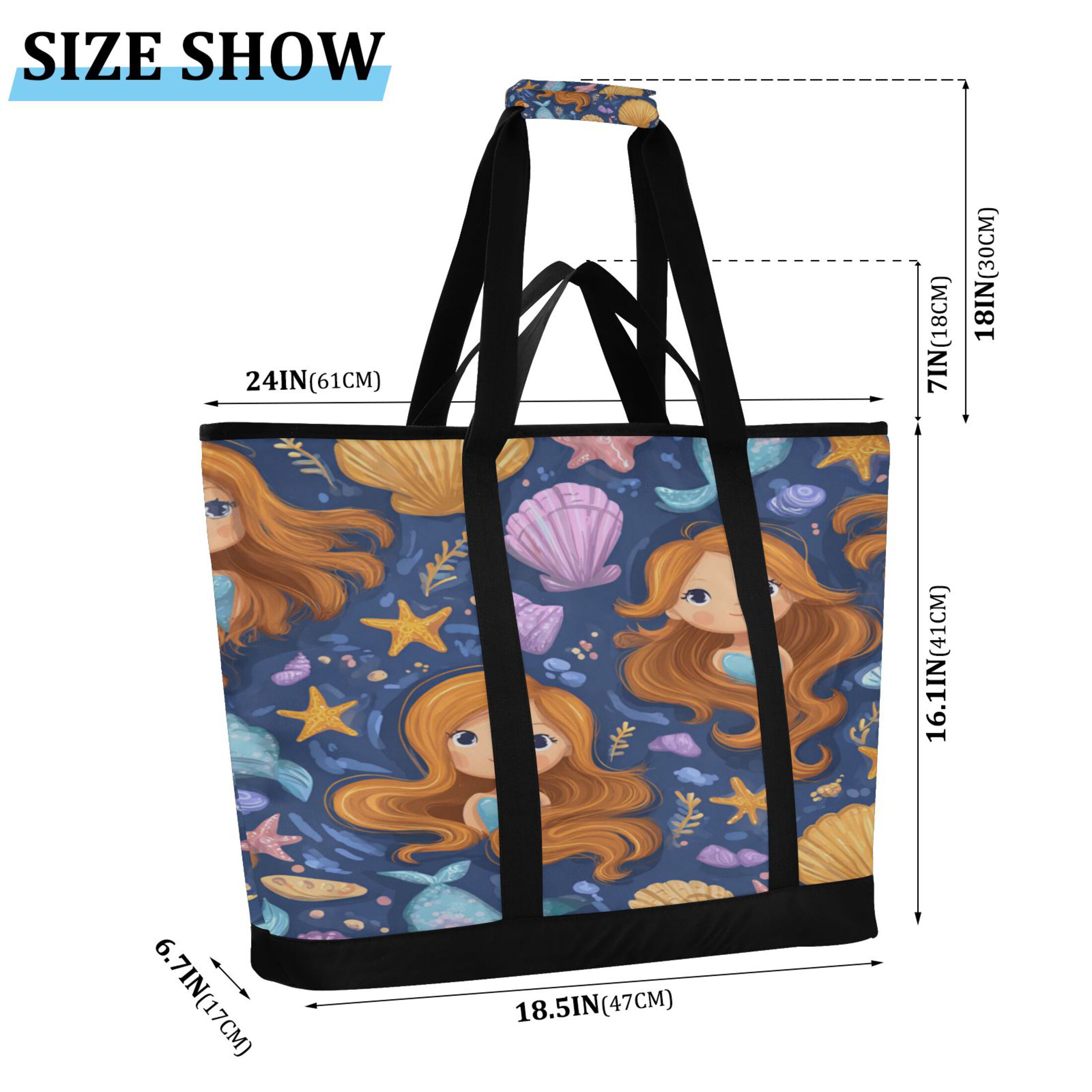 Extra-Large Wide Opening Design Capacity Hand-Held Ice Pack Thickened Insulation Layer For Long-Lasting Cold Retention For Outdoor Shopping Picnics And Camping Shell Girls