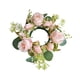thumbnail image 2 of Anillo de velas Flores artificiales Centro de mesa Centro de mesa decorativo Candelador de candelabros Candelador para sala de estar de boda Sala de Rosa claro, 2 of 8