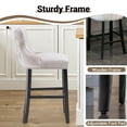 thumbnail image 4 of Bar Stools Set of 2, LegaHome 26" Counter Height Bar Stools with Back Sets of 2, Velvet Upholstered Bar Stool with Button Tufted & Nailhead Trim, Counter Stool for 35-39" Kitchen Island, Beige, 4 of 8