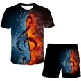 thumbnail image 1 of 2021 3D The Flame Whirlpool, conjuntos de ropa de poliéster para niños, gran oferta de verano, camiseta, conjunto de pantalones cortos, ropa para niños de 4 a 14 años, 7 años Gao Jinjia LED, 1 of 2