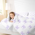 thumbnail image 3 of Erosebridal Girls Purple Bow Bedding Comforter Set 7-Piece,Kawaii Ribbon Bowtie King Bedding Sets for Kids Teens,Lightweight Room Decor, 3 of 6