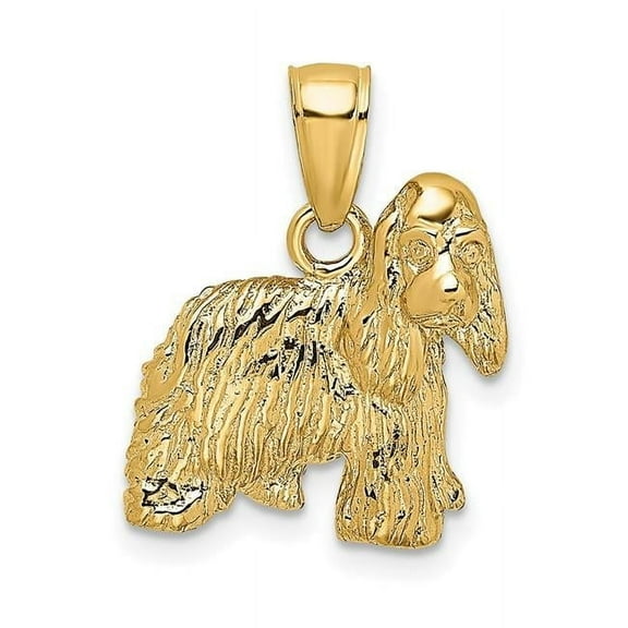 Finest Gold 10K Yellow Gold 2-D Cocker Spaniel Dog Charm