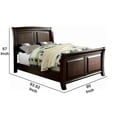 thumbnail image 3 of Wooden Eastern King Size Bed with Panel Headboard Brown, 3 of 3