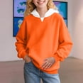 thumbnail image 2 of xaoyunyn Pullover for Girls Casual Loose Long Sleeve Spring Fall Color Block Hooded Sweatshirts 2-15 Years, 2 of 6