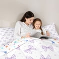 thumbnail image 4 of Erosebridal Dreamy Princess Bowknot Twin Comforter Sets,Purple Cute Bowtie Cute Stars Bedding Set For Bowknot Lovers, Reversible 2 Pieces, 4 of 7