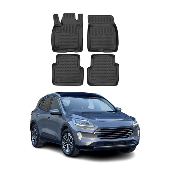 OMAC Floor Mats Liner for Ford Escape 2020-2026 Black TPE All-Weather 4 Pcs