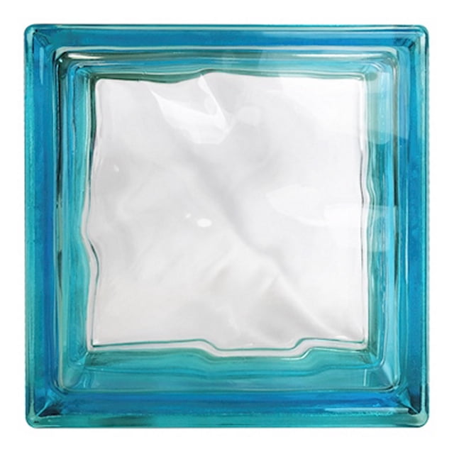 vidrio block azul caribe 19 x 19 x 8 cm index