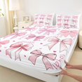 thumbnail image 5 of spefrowx Inspirational Style Quote Bed Sheets for Teens, Pink Princess Bow Full Size Sheets, 4 Pieces, 1 Flat Sheet, 1 Fitted Sheet and 2 Pillowcases, 5 of 6