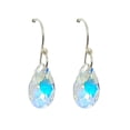 thumbnail image 4 of Juego de aretes y cadena con dije en forma de hoja, plata mexicana ley .925, Aurora Boreal., 4 of 5