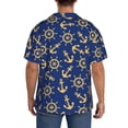 thumbnail image 5 of Wukai Anchors and Nautical Men's Casual Short-Sleeve Button Down Shirt - Lightweight Summer Dress Shirt for Daily Wear-Large, 5 of 7