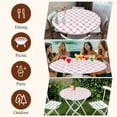 thumbnail image 6 of Cute Pink Bow Round Tablecloth 45-54 Inch Round Fitted Table Cloth with Elastic Edge, White Sweet Modern Watercolor Waterproof Table Cover Protector for Outdoor Picnic Party Dining, 6 of 6