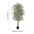 thumbnail image 5 of VEVOR 6FT Artificial Ficus Tree with Black Pot, Tall Faux Ficus Plant with Natural Wood Trunk and Realistic Green Leaves, Indoor Fake Silk Tree for Home, Office, Living Room, or Corner Decor, 5 of 8