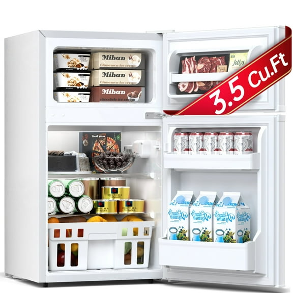 AUSEO 3.5 Cu.ft Adjustable Temperature Refrigerator, White, 50.82 lbs