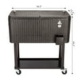 thumbnail image 6 of GoDecor 80 Quart Rattan Patio Rolling Cooler with Shelf Cooling Cart, 6 of 6