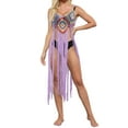 thumbnail image 2 of VISgogo - Bikini para mujer, sin mangas, para playa, con borlas caladas, vestido de verano VISgogo  moda, 2 of 6