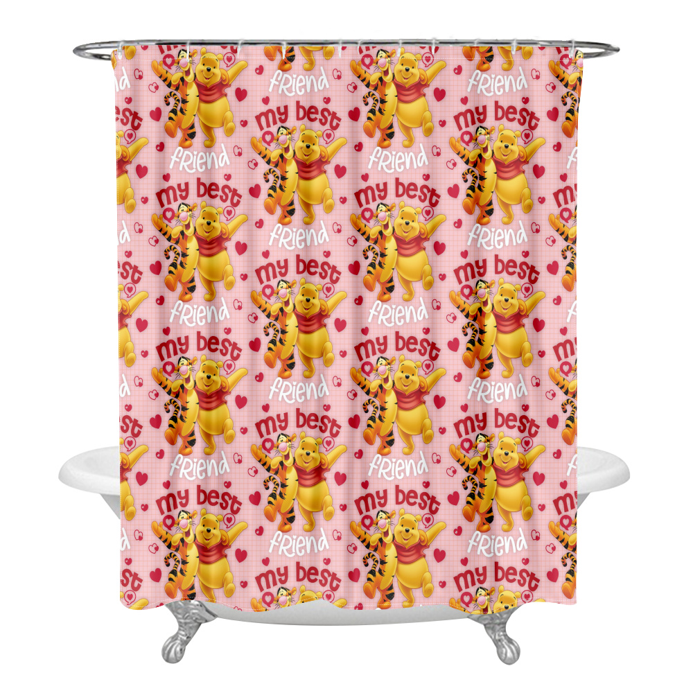 Winnie the Pooh Shower Curtain,S90*180cm,Bathroom Decor