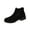 Black, variant on DeHolifer Women's Casual Boots Slip-On Rounde Toe Suede Lug Sole Oversized Ankle Boots