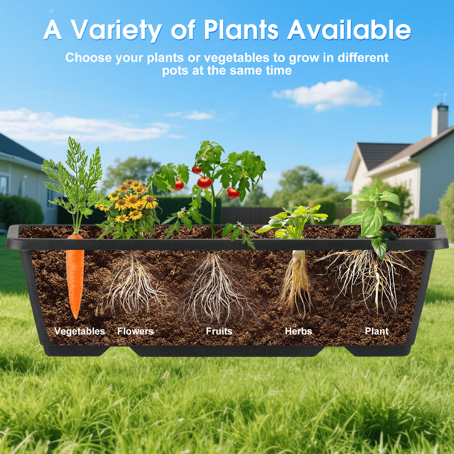 Hoofun 5 Tier Vertical Raised Garden Bed Planter, Freestanding Elevated PP Container Boxes, 1 Pack, 22.5 x 27 x 45 in