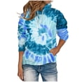 thumbnail image 2 of Women Plus Size Hoodies Tie-Dye Sweatshirts Loose Buttoned Pullover Long Sleeve Workout Sweatshirts with Pockets, 2 of 5
