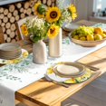 thumbnail image 4 of Yellow Lemons Round 13 Inch Placemats Set of 6, Summer Fruits Leaves Pastoral Botanical HeatResistant Non Slip Place Mats for Dining Table, Wipeable Braided Kitchen Table Mats for Housewarming, 4 of 9