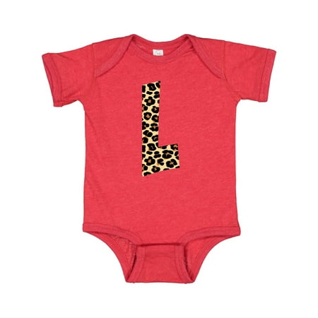 

Inktastic Leopard Print Letter L Gift Baby Boy or Baby Girl Bodysuit