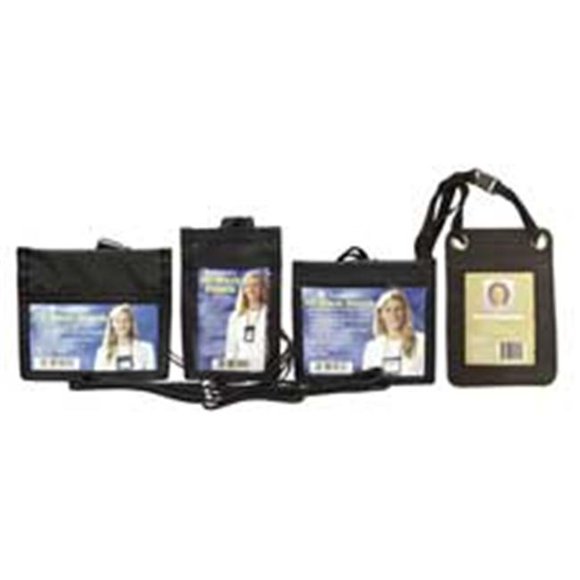 Baumgartens BAU ID Neck Pouch- Convention- Adjustable 30in. Cord- 4in.x3in.- Black