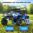 thumbnail image 3 of Farmdex 2 Seater 24V Ride on Toys with Remote Control, Powerful 400W Electric Ride On Truck Car for Big Kids w/20 Inch Wide Seat, Colorful LED Lights, Rich Multimedia Music, Blue, 3 of 9