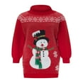 thumbnail image 3 of FNNMNNR Women Christmas Knitting Tops Long Sleeve Stand Neck Cartoon Running Loose Shirt, 3 of 6