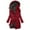 Red, variant on Zpanxa Winter Womens Puffer Jacket Medium Length Thickened Down Coat Fashion Hooded Warm Parka
