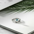 thumbnail image 3 of Gem Stone King Round London Blue Topaz 0.30 Ct  925 Sterling Silver Women's Wing Ring, 3 of 3