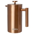 thumbnail image 1 of MIRA 34 oz Stainless Steel French Press Coffee Maker with 3 Extra Filters | Double Walled Insulated Coffee & Tea Brewer Pot & Maker | Keeps Brewed Coffee or Tea Hot | 1000 ml (Copper), 1 of 7