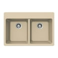thumbnail image 3 of Houzer Cassiano Italian 33 inch Mocha Granite Composite Drop-in Topmount 50/50 Double Bowl Kitchen Sink - M-200 SAND, 3 of 14