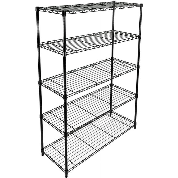 Simple Deluxe 5-Tier Heavy Duty Storage Shelving Unit,Black,36Lx14Wx60H inch, 1 Pack