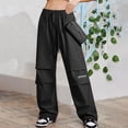 thumbnail image 2 of iHPH7 Women's Hiking Pants Quick Dry Lightweight Water Drawstring Waist Cargo Pants for All Seasons Black XL, 2 of 8