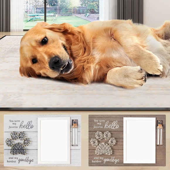 Sentmoon Album Large Photo Album Wooden Memorial Photo Frame with Glass Bottle for Collecting Pet Hair Including Deceased Or Losts Cats and Dogs