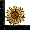 thumbnail image 2 of Sunflower Peace Sign Embroidered Iron on Patch, 2 of 4