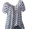 thumbnail image 1 of Sonducket Nomeni - Blusa de manga corta para mujer, talla grande, informal, con cuello en V, con lunares Prendas para la parte del cuerpo Blanco 5XL Sonducket AP001865-08, 1 of 6