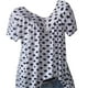 thumbnail image 2 of Qarigey Nomeni - Blusa de manga corta para mujer, talla grande, informal, con cuello en V, con lunares Prendas para la parte del cuerpo Blanco XL Qarigey AP001865-04, 2 of 6